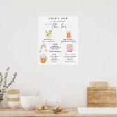 Esthetische huwelijksbarmenu poster (Keuken)