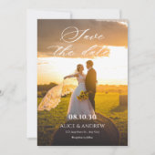 Esthetische huwelijksfoto save the date (Voorkant)