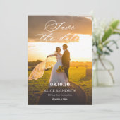 Esthetische huwelijksfoto save the date (Staand voorkant)