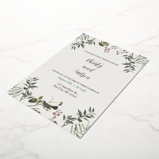 Esthetische huwelijksuitnodigingskaart folie uitnodiging (Gedraaid)