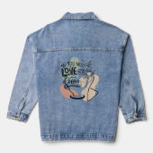 Esthetische illustraties, Girl's Coffee Denim Jacket (Achterkant)