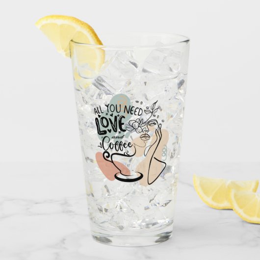 Esthetische illustraties, Girl's Coffee Glas (Voorkant ijs)