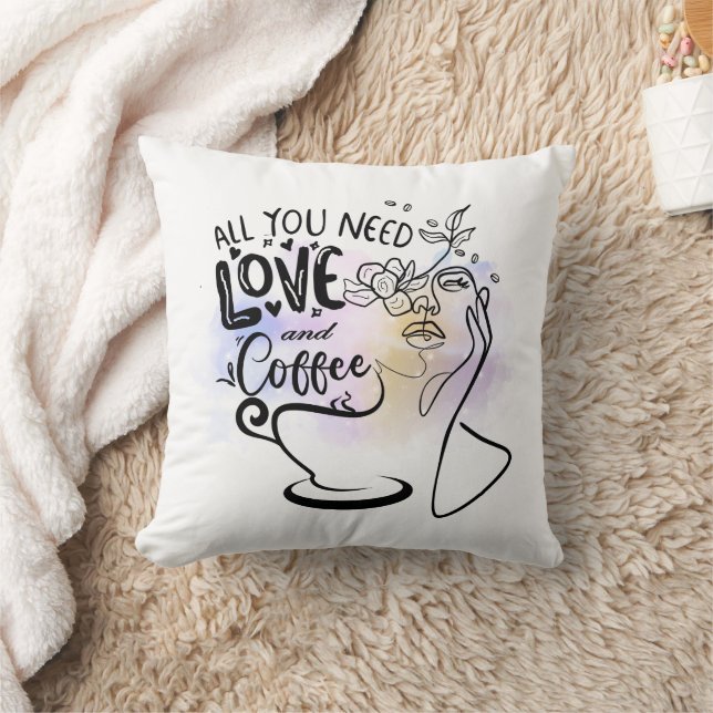 Esthetische illustraties, Girl's Coffee Kussen (Deken)