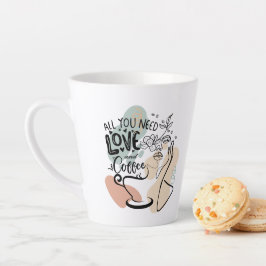 Esthetische illustraties, Girl's Coffee Latte Mok