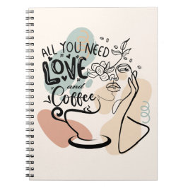 Esthetische illustraties, Girl's Coffee Notitieboek