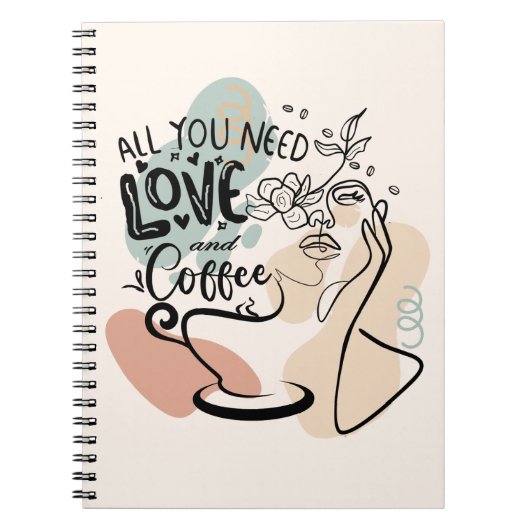 Esthetische illustraties, Girl's Coffee Notitieboek (Voorkant)