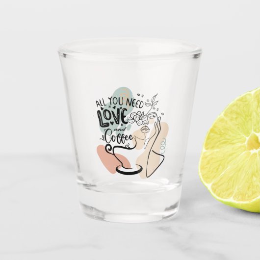 Esthetische illustraties, Girl's Coffee Shot Glas (Voorkant)