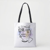 Esthetische illustraties, Girl's Coffee Tote Bag (Voorkant)