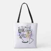 Esthetische illustraties, Girl's Coffee Tote Bag (Achterkant)