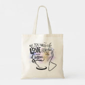 Esthetische illustraties, Girl's Coffee Tote Bag (Achterkant)