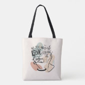 Esthetische illustraties, Girl's Coffee Tote Bag (Achterkant)