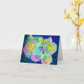 Esthetische iriserende parelachtige Rozen Verjaard Kaart (Gele Bloem)