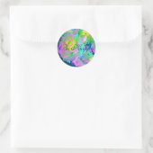 Esthetische iriserende parelachtige Rozen Wees bli Ronde Sticker (Tas)