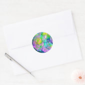 Esthetische iriserende parelachtige Rozen Wees bli Ronde Sticker (Envelop)