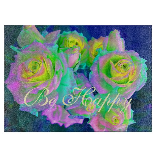 Esthetische iriserende parelachtige Rozen Wees bli Snijplank (Voorkant)