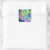 Esthetische iriserende parelachtige Rozen Wees bli Vierkante Sticker (Tas)