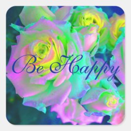 Esthetische iriserende parelachtige Rozen Wees bli Vierkante Sticker