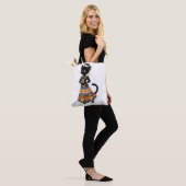 Esthetische Javaanse Zwarte Kat in Traditionele Ke Tote Bag (Op model)