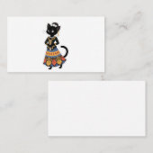Esthetische Javaanse Zwarte Kat in Traditionele Ke Visitekaartje (Voorkant / Achterkant)