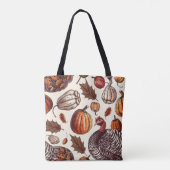 Esthetische kalkoen en kalebas patroon tote bag (Achterkant)