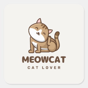 Esthetische kattenliefhebber sticker kat vader