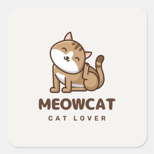 Esthetische kattenliefhebber sticker | kat vader | (Voorkant)