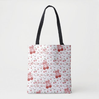 Esthetische kersenboodschappentas met harten en st tote bag