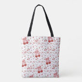 Esthetische kersenboodschappentas met harten en st tote bag (Achterkant)