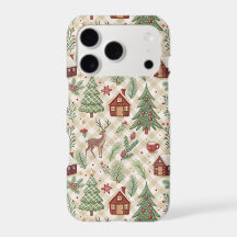 Esthetische kerst geruite telefoonhoes