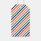 Esthetische kerst retro strepen kleurrijke lijnen cadeaulabel (Achterkant)