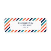 Esthetische kerst retro strepen kleurrijke lijnen etiket (Voorkant)