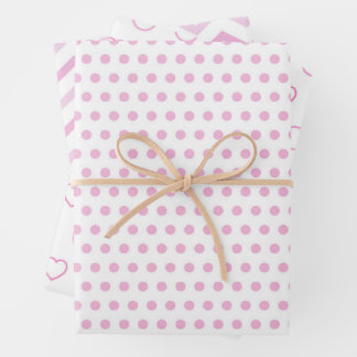 Esthetische Kerst Roze Polka Patroon Inpakpapier Vel