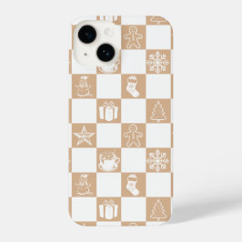 Esthetische kerstchecker telefoonhoesje iPhone 14 hoesje