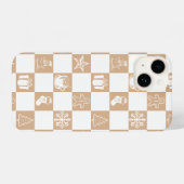 Esthetische kerstchecker telefoonhoesje iPhone hoesje (Achterkant horizontaal)