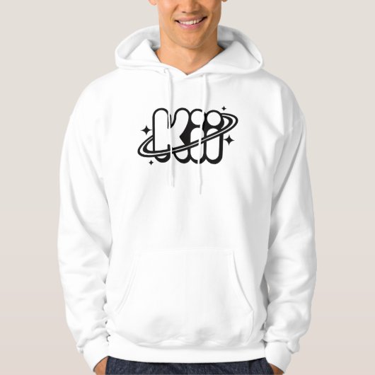 Esthetische KIII-Logo | Minimalistische Y2K-ruimte Hoodie (Voorkant)