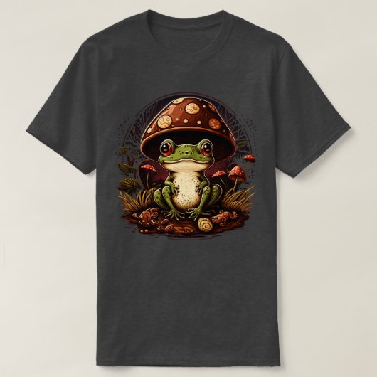 esthetische kikker op paddenstoel 7 t-shirt (Design voorkant)
