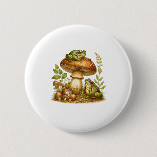 Esthetische Kikker Paddenstoel Cottagecore Goblinc Ronde Button 5,7 Cm