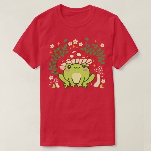Esthetische kikkerpaddenstoel Pet Schattige  Kawai T-shirt (Design voorkant)