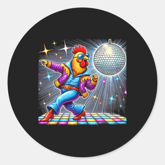 Esthetische kipdansdisco ronde sticker (Voorkant)
