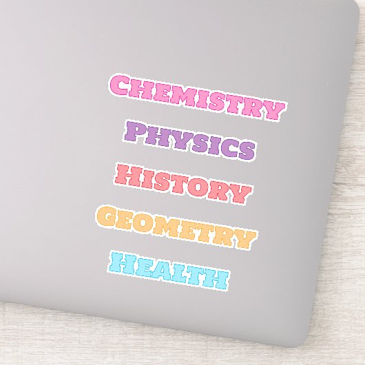 Esthetische klasnaam schoolvak sticker (Detail)
