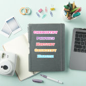 Esthetische klasnaam schoolvak sticker (iPad Cover)