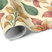  esthetische klassieke Oranje leliebloem Cadeaupapier (Rol Hoek)