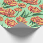  esthetische klassieke Oranje tulpenflora Cadeaupapier (Hoek)