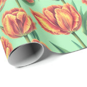  esthetische klassieke Oranje tulpenflora Cadeaupapier (Rol Hoek)