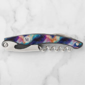 Esthetische kleurrijke agate glitter textuur monog kurkentrekker (Voorkant)