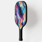 Esthetische kleurrijke glitter agaat textuur monog pickleball paddle (Links)