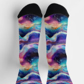 Esthetische kleurrijke moderne regenboogagaat glit sokken (Top)