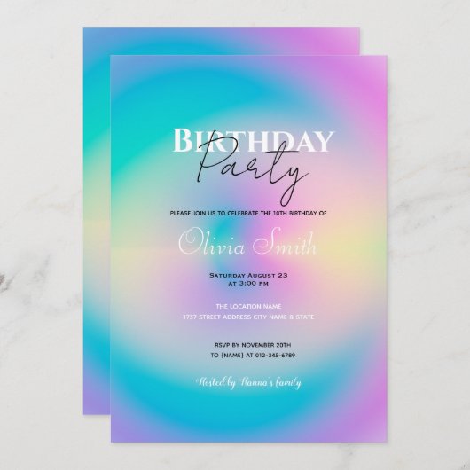 Esthetische Kleurrijke Positieve Aura Gradiënt Kaart (Voorkant / Achterkant)