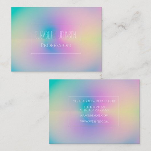 Esthetische Kleurrijke Positieve Aura Gradiënt Visitekaartje (Voorkant / Achterkant)