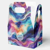 Esthetische kleurrijke regenboogagaat glitter mono bedankdoosjes (Geopend)